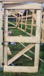 doorframe of wooden greenhouse door