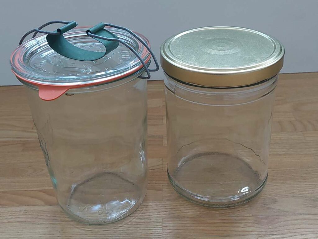 Glass jars for fermentation
