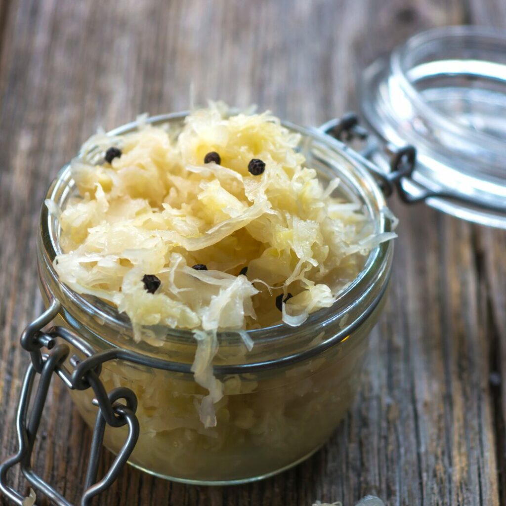 Sauerkraut in a jar