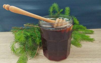 Spruce tip honey