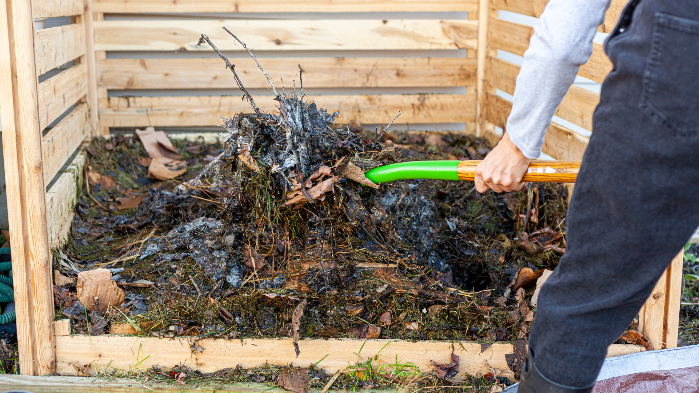 Turn over compost