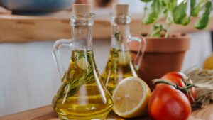 Two vinegar bottles