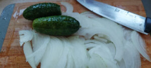 Gherkins and onion rings