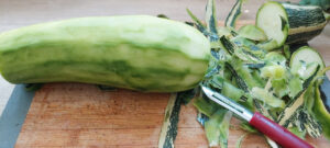 Peeled zucchini