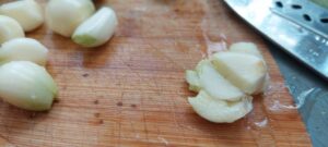 Pressed garlic cloves