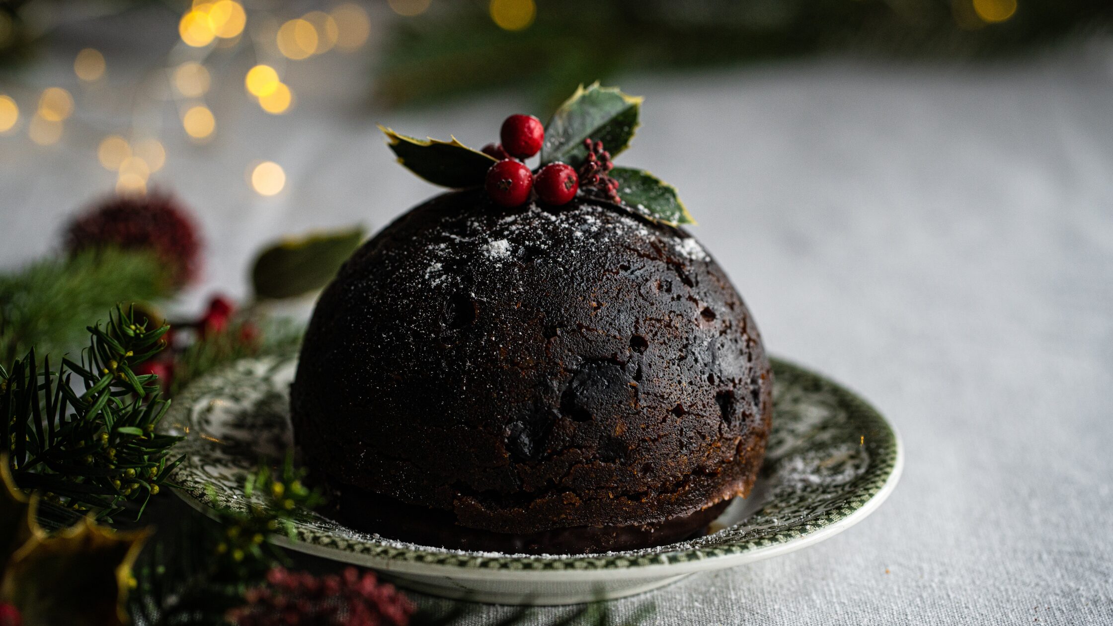 Christmas Pudding on a Plate
