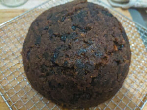 Freshly unmoulded Christmas Pudding